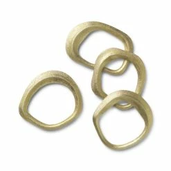 Ferm Living Flow Napkin Rings In Brass – Set Of 4