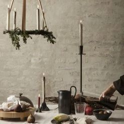 Ferm Living Hoy Casted Candle Holder Black -Vitra Shop Ferm Living Hoy Casted candle holder lifestyle 2