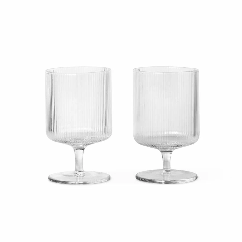 Ferm Living Ripple Wine Glasses (Set Of 2) 1 Ferm Living Ripple Wine Glasses (Set Of 2)