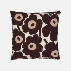Marimekko Pieni Unikko Maroon Cushion