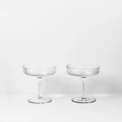 Ferm Living Ripple Champagne Saucer Set Of 2