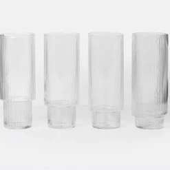 Ferm Living Ripple Long Glasses Set Of 4
